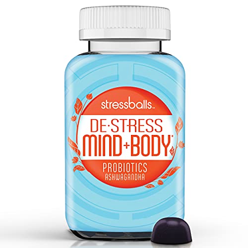 Stressballs De-Stress Mind + Body for Stress Relief Digestive Support Supplement, 50 Gummies