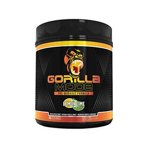 Gorilla Mode Pre Workout - Massive Pumps · Laser Focus · Energy · Power - L-Citrulline, Creatine, GlycerPump™, L-Tyrosine, Agmatine, Kanna, N-Phenethyl Dimethylamine Citrate - 608 Grams (Lemon Lime)