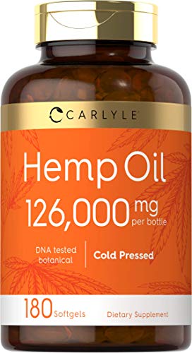 Hemp Oil Capsules | 126,000 mg | 180 Softgels | Non-GMO, Gluten Free | by Carlyle