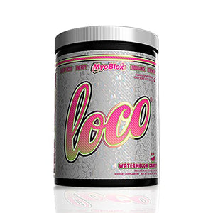 MyoBlox LOCO® Pre-Workout Nitric Oxide Booster | Supports Muscle Pumps & Enhanced Vascularity | for Energy, Focus & Intensity | 400mg of Natural Caffeine per Scoop (Watermelon Candy)