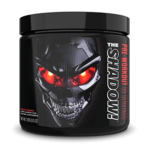 JNX Sports The Shadow! Hard Core Preworkout, A Better Pre Workout Stimulant - Electric Energy, Hypnotic Mental Focus, Superhuman Strength, 350mg of Caffeine, Men & Women | Fruit Punch | 30 SRV