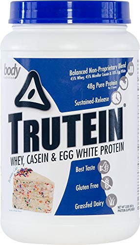 Body Nutrition Trutein Protein Powder - Birthday Cake 2lb, Keto-Drink Workout, Recovery