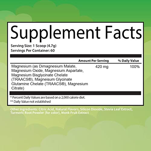 Magnesium Complex Powder by GoBiotix | High Absorption Magnesium Supplement Drink for Sleep Support, Stress Relief, Muscle Relaxation & Recovery | Vegan + Sugar-Free + Non-GMO. Lemon Lime, 60 Servings
