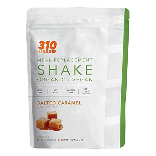 Vegan Organic Plant Protein Powder and Meal Replacement Shake - By 310 Nutrition - Gluten, Dairy and Soy Free - 0g of Sugar | Keto and Paleo Friendly… (Salted Caramel, 14 Servings)