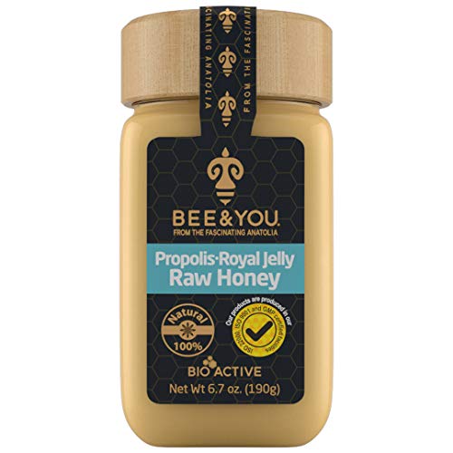 BEE and You Royal Jelly+Propolis+Raw Honey - No Additives/Flavors/Preservatives Added – 6.7 oz - Immune Support