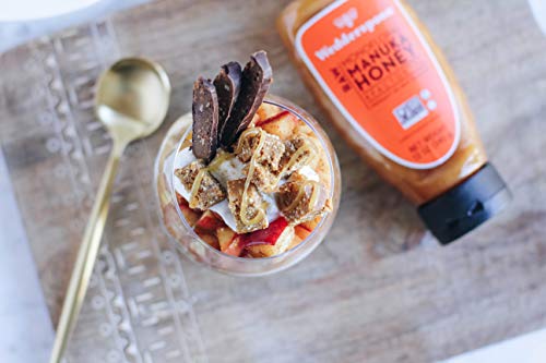 Wedderspoon Raw Manuka Honey, Unpasteurized, Genuine New Zealand Honey, Multi-Functional, Non-GMO Superfood, Convenient Squeeze Bottle, KFactor 16, 12 Ounce