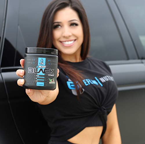 eFlow Nutrition Enrage Black High Stimulant Pre Workout Supplement - Preworkout Powder to Boost Energy, Pumps and Strength - 3 Flavors - 30 Servings - (Sour Watermelon)