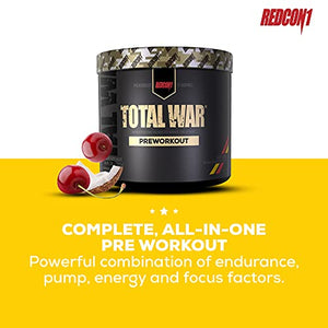 Redcon1 - Total War - Preworkout - All New (15 Servings) Boost Energy, Increased Lasting Endurance, Citrulline Malate, Beta-Alanine, Keto Friendly, (Tigers Blood)