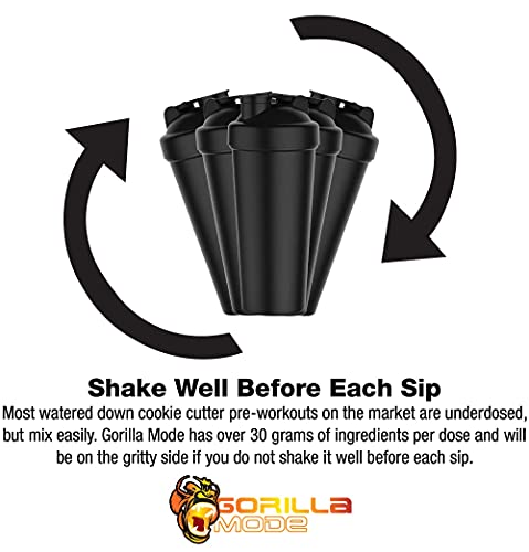 Gorilla Mode Pre Workout - Massive Pumps · Laser Focus · Energy · Power - L-Citrulline, Creatine, GlycerPump™, L-Tyrosine, Agmatine, Kanna, N-Phenethyl Dimethylamine Citrate - 608 Grams (Lemon Lime)