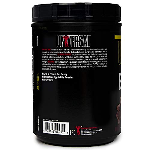 Universal Nutrition Egg Pro Pure Instantized Egg White Powder, Chocolate, 1 Lb