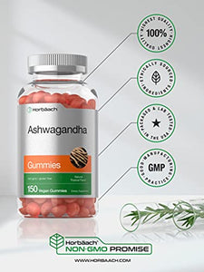 Ashwagandha Gummies | 150 Count | Vegan, Non-GMO, & Gluten Free Supplement | Natural Tropical Flavor | by Horbaach