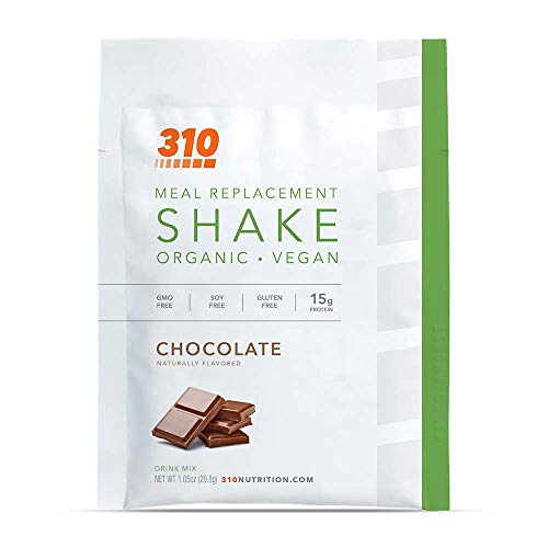 Vegan Organic Plant Protein Powder and Meal Replacement Shake - By 310 Nutrition - Gluten, Dairy and Soy Free - 0g of Sugar | Keto and Paleo Friendly… (Chocolate, 1 Serving)