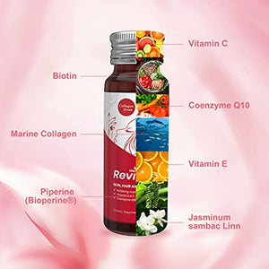 Heivy Liquid Collagen Formula, Collagen Drink, 10,000mg Marine Collagen, with Jasmine Extract Coenzyme Q10 Piperine, 1.69 fl. oz./Bottle. (3 Boxes,30 Bottles)