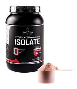 Sascha Fitness Hydrolyzed Whey Protein Isolate,100% Grass-Fed (2 Pounds, Strawberry)
