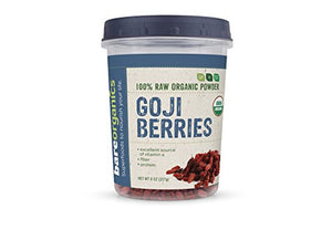 BareOrganics Sun Dried Goji Berries, Organic, Superfood, 8 Oz