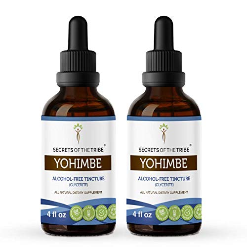 Yohimbe Alcohol-Free Liquid Extract, Wildcrafted Yohimbe (Pausinystalia yohimbe) Dried Bark Tincture Supplement (2x4 FL OZ)