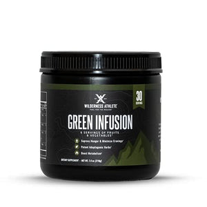 Wilderness Athlete - Green Infusion | Supergreen Superfood Power Greens Powder - Wheatgrass Powder with Astragalus Root, Green Tea Extract, & Chlorella - 30 Serving Tub