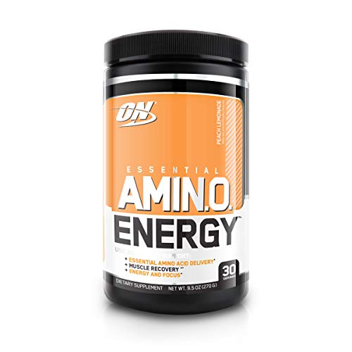 Optimum Nutrition Amino Energy - Pre Workout with Green Tea, BCAA, Amino Acids, Keto Friendly, Green Coffee Extract, Energy Powder - Peach Lemonade, 30 Servings