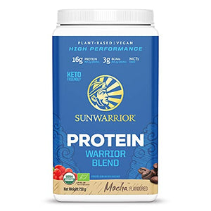 Sunwarrior - Warrior Blend, Plant Based, Raw Vegan Protein Powder with Peas & Hemp, Mocha, 30 Servings, 26.4 Ounce