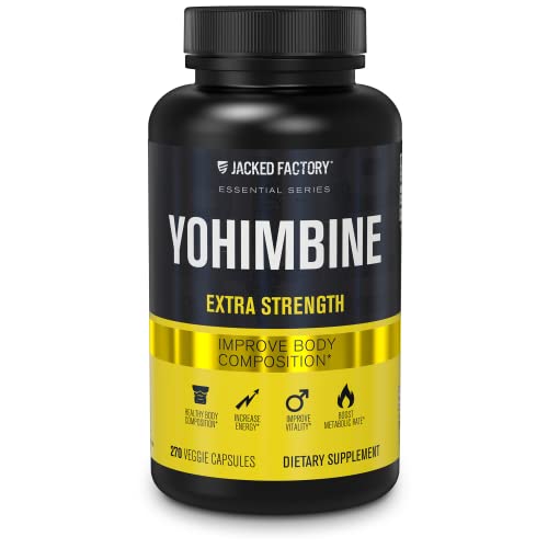 Yohimbine Extra Strength Supplement 2.5mg, 270 Capsules - Premium Yohimbe Bark Extract Supplement for Body Recomposition, Energy & More - Zero Fillers - 270 Non GMO Veggie Capsule Pills