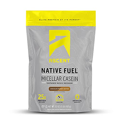 Ascent Native Fuel Micellar Casein Protein Powder - 2 Lbs - Chocolate Peanut Butter