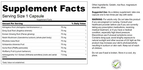 Swanson Rhodiola Ashwagandha Ginseng Complex Mood Energy Immune Function Nervous System Stress Support Adaptogen Herb Supplement 60 Capsules