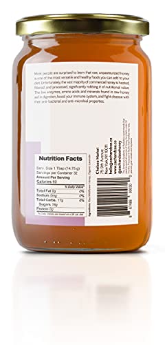 Unfiltered Raw Honey by Zach & Zoe Sweet Bee Farm – (1) 16 Ounce Jar of Honey with Lavender - Pure Farm Raised Honey with Powerful Anti-oxidants, Amino Acids, Enzymes, and Vitamins!