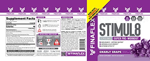 Stimul8, Original Super Pre-Workout with Vitamin C (35 Serving, Gnarly Grape)