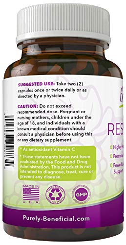 RESVERATROL1450 - 90day Supply, 1450mg per Serving of Potent Antioxidants & Trans-Resveratrol, Promotes Anti-Aging, Cardiovascular Support, Maximum Benefits (1bottle)