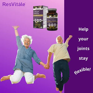 ResVitale Collagen Enhance Anti Aging Skin Care Collagen Supplement - Hydrolyzed Collagen Peptides with Hyaluronic Acid and Resveratrol - Skin Food & Joint Support Collagen Capsules, 1000mg, 120 Caps