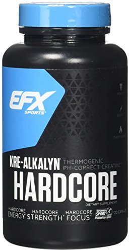 EFX Sports Kre-Alkalyn Hardcore | PH Correct Creatine Monohydrate Pre-Workout Energy| Patented Formula, Gain Strength, Build Muscle & Enhance Performance - 120 Capsules / 40 Servings