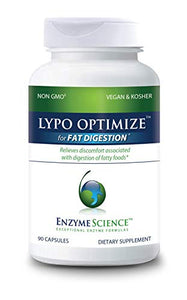 Enzyme Science™ Lypo Optimize™, 90 Capsules – All Natural Enzyme Supplement – Digestive Enzyme Support for Gallbladder, Pancreas, and Liver – Fat Digestion – Vegan and Kosher