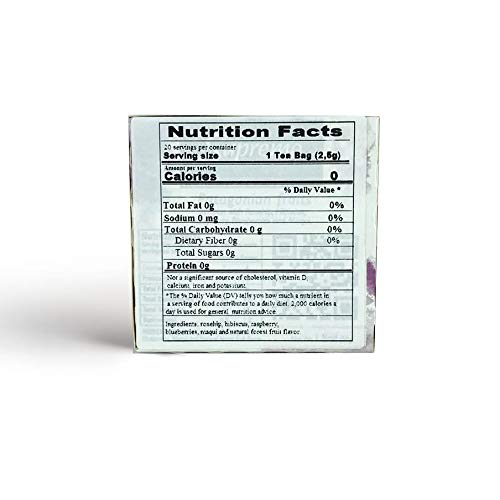 Supremo Patagonian Fruits Tea Bags – 6 Boxes of 20-Pack Natural Herbal Tea Infusion with Rosehip, Hibiscus, Raspberry, Blueberries, Maqui – Intense and Delicious Flavor – Ideal Selection for Breakfast