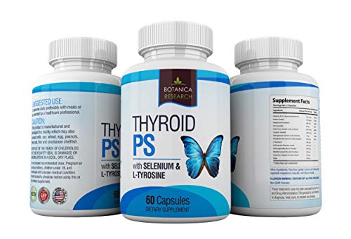 Thyroid Support Complex Supplement: All Natural Glandular System: Better Focus, Concentration, PS Hormone Balance Energy Boost - 60 Veggie Vitamin Capsules