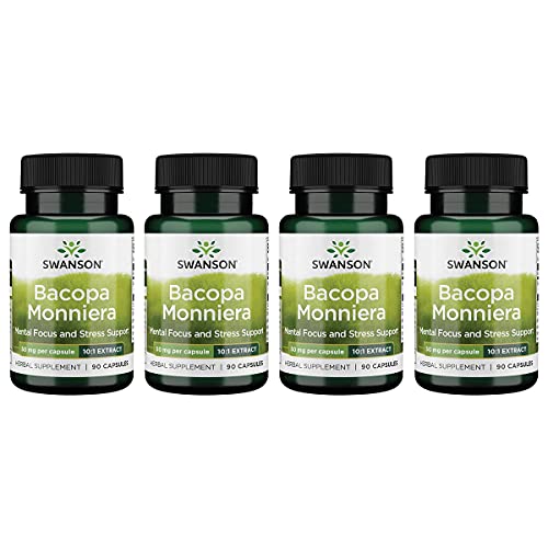 Swanson Bacopa Monniera 10:1 Extract 50 Milligrams 90 Capsules (4 Pack)
