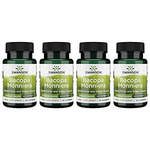 Swanson Bacopa Monniera 10:1 Extract 50 Milligrams 90 Capsules (4 Pack)