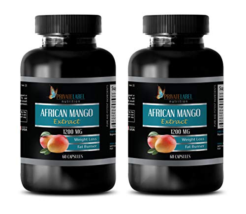 Fat Burner Energy Booster for Women - African Mango Extract 1200 MG - African Mango Seed Extract - 2 Bottles (120 Capsules)