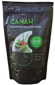 Natural Hemp Protein Powder by Canah® 16.9 Ounces / 500 g ✔️ Vegan, High in Protein, Fibre, Omega 3 & Omega 6, Amino Acids, Vitamins and Minerals, Certified Kosher 💚 European Sourced