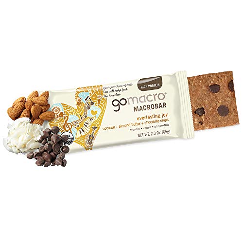 GoMacro MacroBar Organic Vegan Protein Bars - Coconut + Almond Butter + Chocolate Chips (2.3 Ounce Bars, 12 Count)