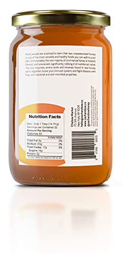 Unfiltered Raw Honey by Zach & Zoe Sweet Bee Farm – Pure Farm Raised Honey Packed with Powerful Anti-oxidants, Amino Acids, Enzymes, and Vitamins! (Creamed - 16oz)