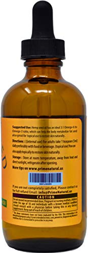 Organic Hemp Seed Oil - 4oz USDA Certified - Sativa Oil - Pure, Cold Pressed, Virgin, Unrefined, Vegan, Non-GMO, Food Grade, No Preservatives - High Omega 3 6 9 Fatty Acids