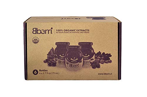 Bberri Extract (Maqui Berry 100% Organic) Pack of 6 x 2.5 fl oz