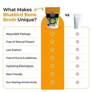 Bone Broth Powder, Chicken, 12 g Protein, Keto Diet, Paleo, 100% Recyclable Package, Use On-The-Go. 3 Pack