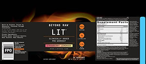 Beyond Raw LIT | Clinically Dosed Pre-Workout Powder | Contains Caffeine, L-Citruline, and Beta-Alanine, Nitrix Oxide and Preworkout Supplement | Strawberry Lemonade | 30 Servings