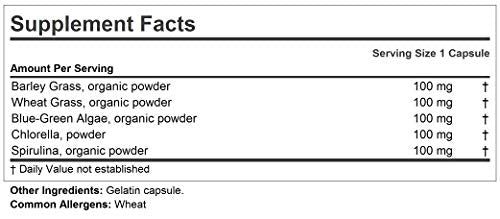 Andrew Lessman Green Foods Complex 30 Capsules – Supplies Building Blocks for Healthy Tissue Growth and Liver Support. 100 mg Each of Barley Grass, Wheat Grass, Blue Green Algae, Chlorella, Spirulina