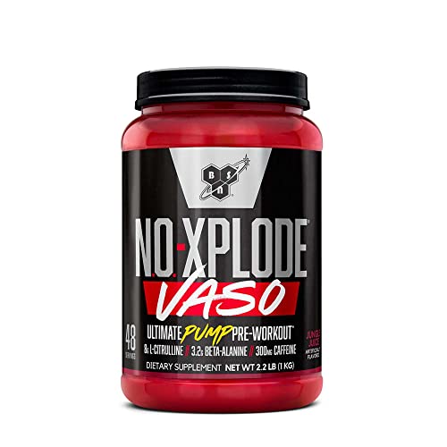 BSN N.O.-XPLODE Vaso Pre Workout Powder with Creatine, Beta-Alanine, and Energy, Flavor: Jungle Juice, 48 Servings