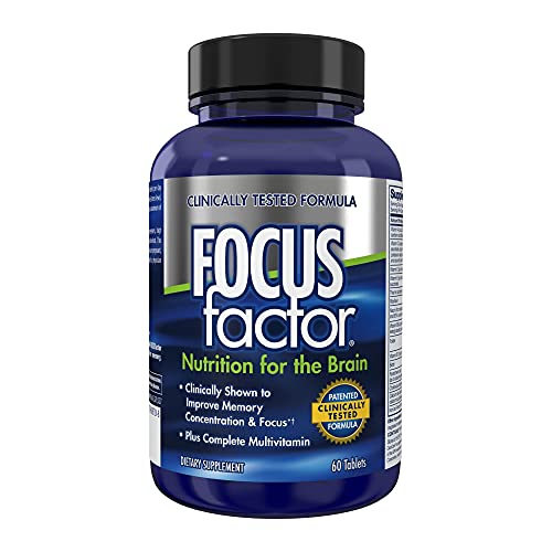 Focus Factor Nutrition for The Brain, Improved Memory & Concentration Supplement, Original, 60 Count, Pack of 2