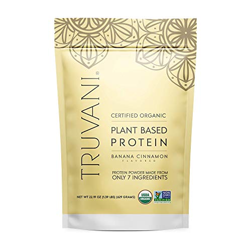 TRUVANI - Plant Based Protein Powder - USDA Certified Organic Protein Powder, Vegan, Non-GMO, Gluten Free Protein Powder - Banana Cinnamon (20 Servings(1 Pack))