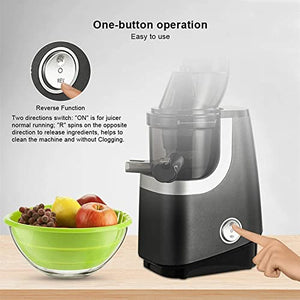 QXWJ Juicer Machine,Slow Masticating Juicer,Wide-Groove Slow Chewing Juicer for High-Nutrient Fruit and Vegetable Juice Cold-Pressed Juicer BPA-Free,Easy to Clean