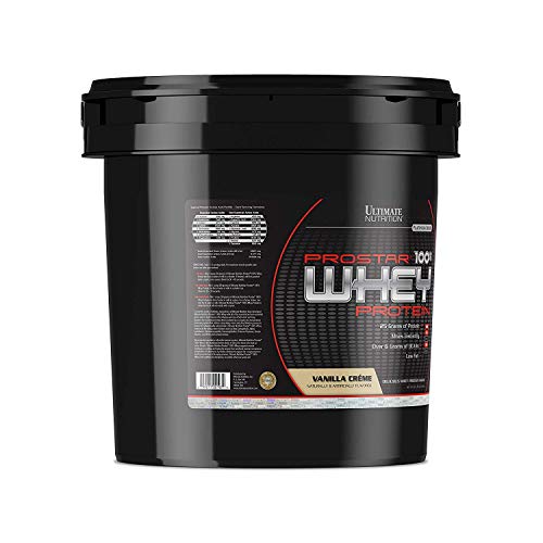 Ultimate Nutrition Prostar Whey Protein Powder, Low Carb Protein Shake with Bcaas, Blend of Whey Protein Isolate Concentrate and Peptides, 25 Grams of Protein, Keto Friendly, 10 Pounds, Vanilla Crème